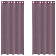 Tende in Voile con Occhielli 2 pz Viola 140x225 cm
