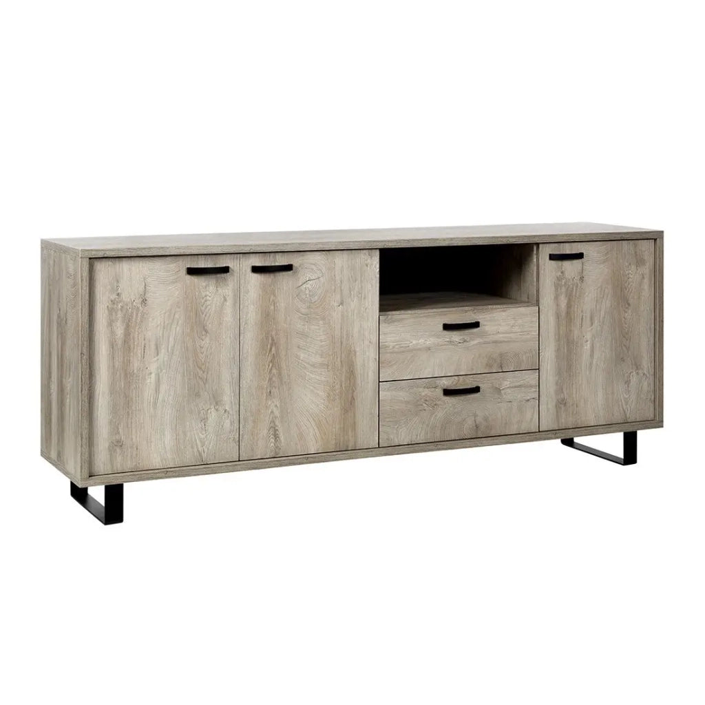 Buffet NEWTON XL 220 cm – 3 porte, 2 cassetti – Rovere chiaro – Stile design
