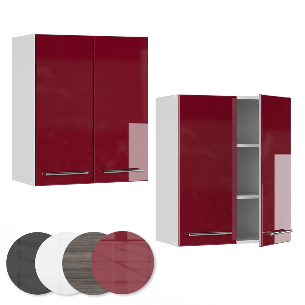 Pensile da cucina Fame-Line Bordeaux lucido/Bianco 60 cm Vicco
