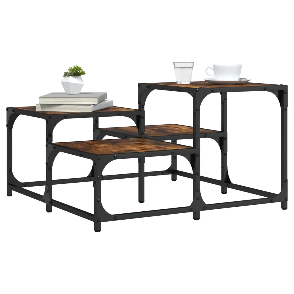 Tavolino da salotto | Tavolino da caff¨¨ | Tavolino da Soggiorno Rovere Fumo 68x68x40cm in Legno Multistrato