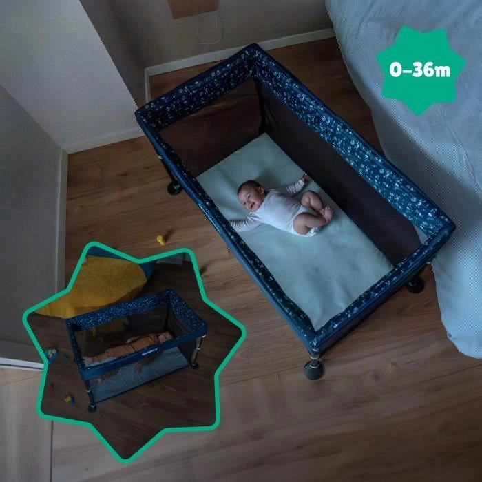 Lettino da viaggio Badabulle Easy Clip - Facile da piegare e aprire - Letto leggero e compatto con borsa per il trasporto inclusa - Materasso incluso