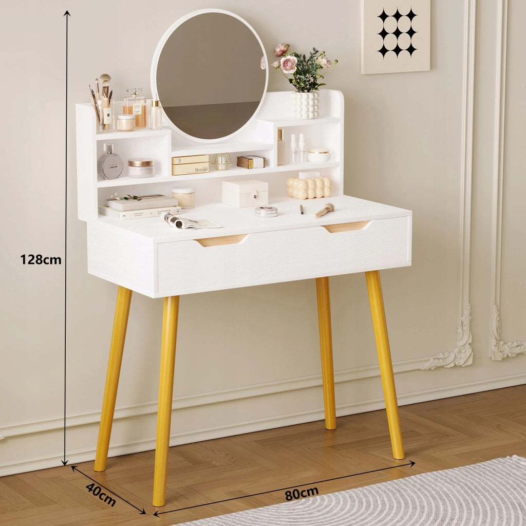 Moderna toeletta con specchio e cassetto capiente in stile scandinavo
