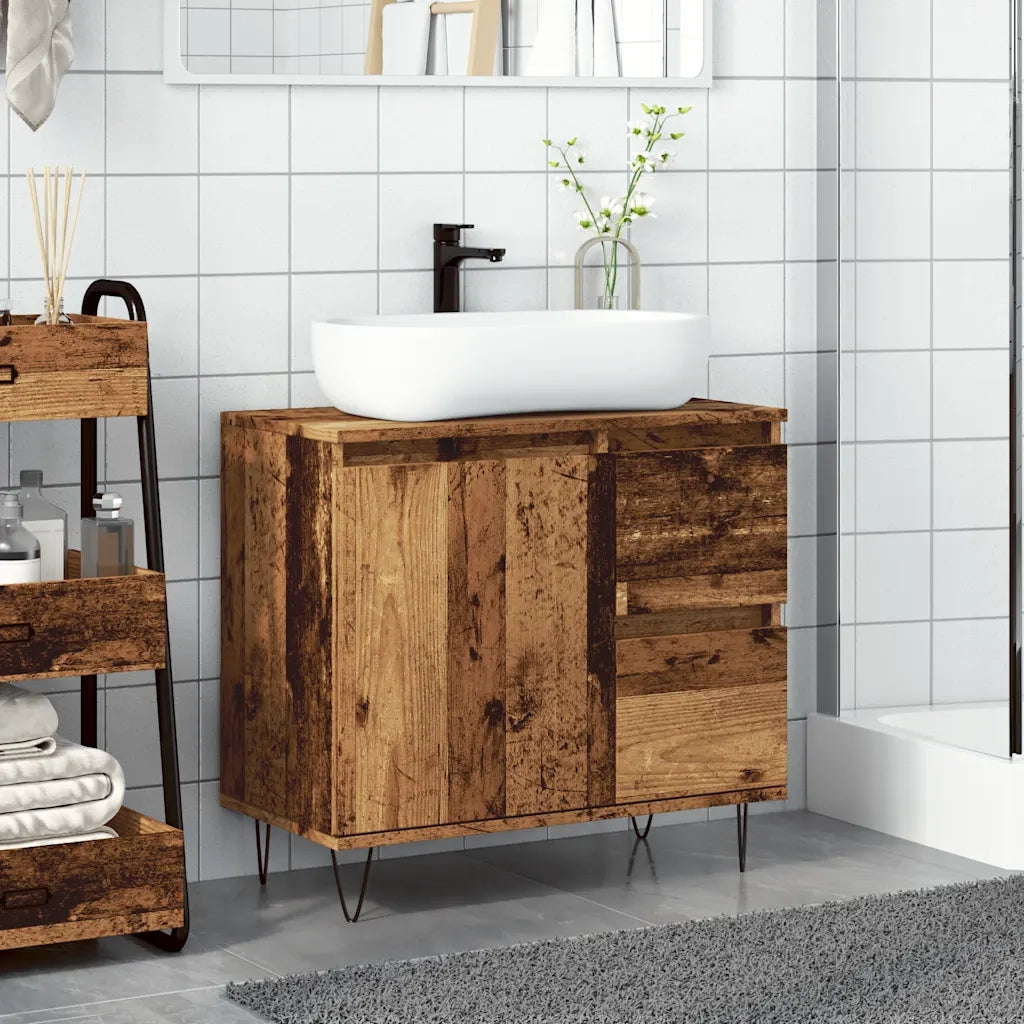 Armadietto da Bagno | Armadio da bagno Legno Antico 65x33x60 cm in Truciolato