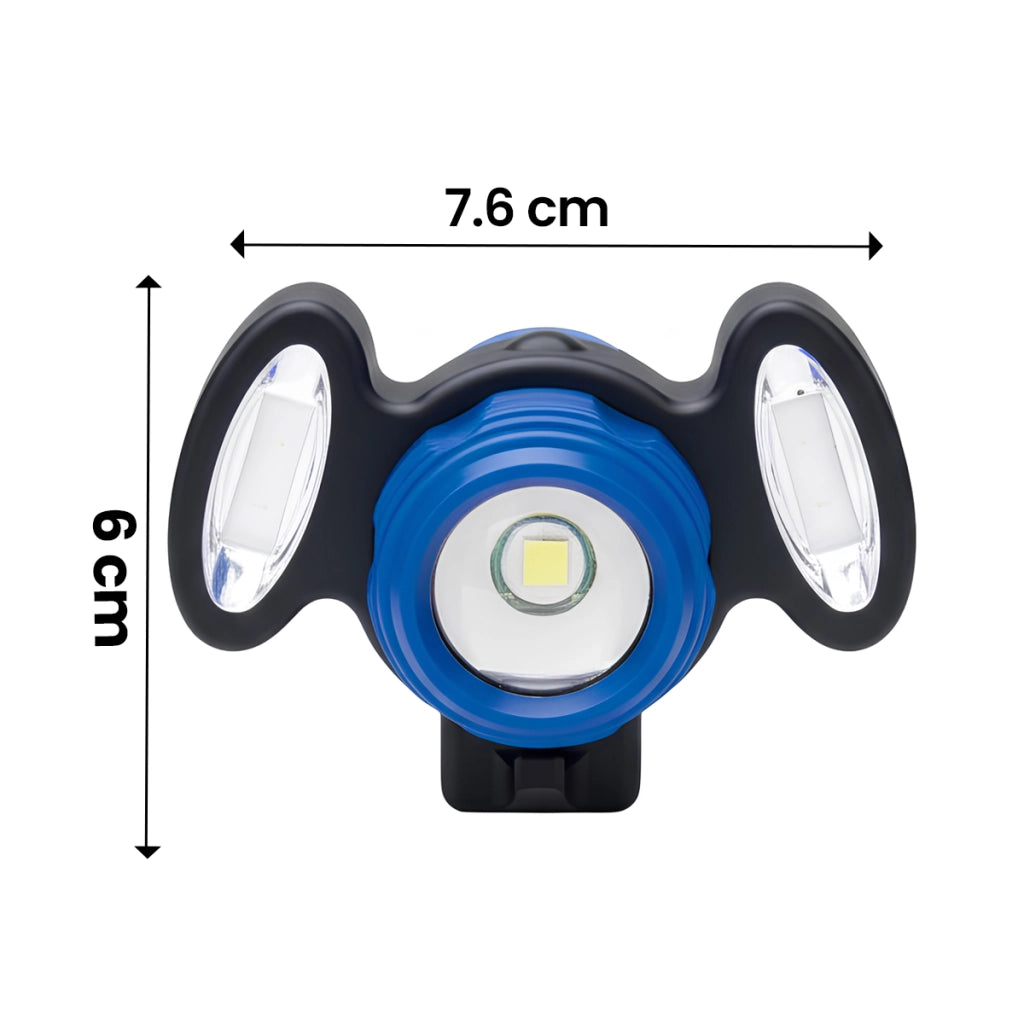 Faro LED per bicicletta impermeabile con 4 modalità di illuminazione ricaricabile tramite USB Nero / Blu Avizar