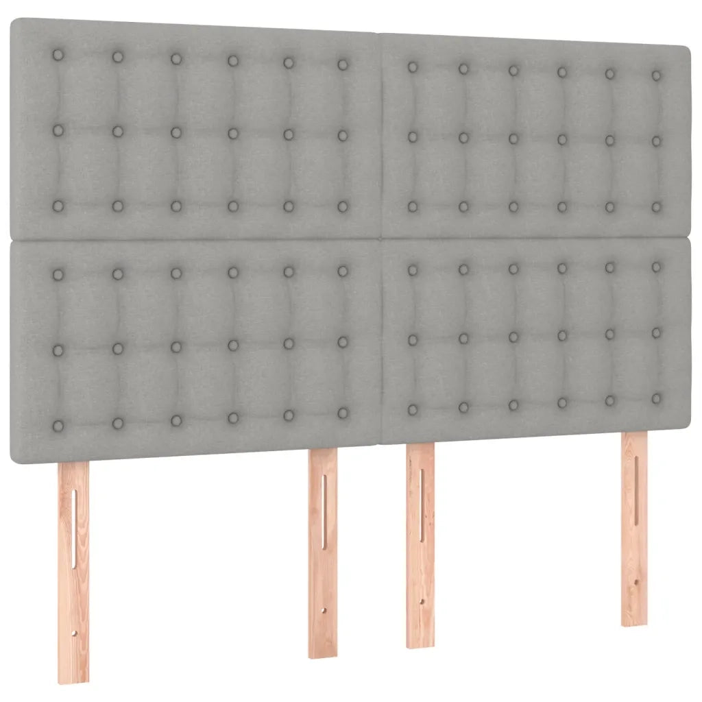 Testiere 4 pz Grigio Chiaro 72x5x78/88 cm in Tessuto