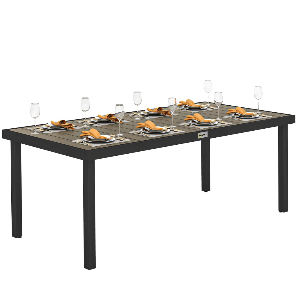 Tavolo da giardino per 8 persone ¨C zephmum ¨C legno naturale 190x90x74