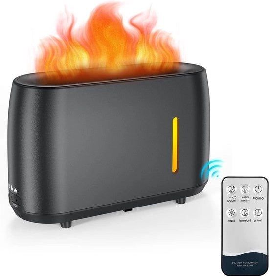 Dispositivo di umidificazione dell'aria 240 ml con effetto fiamma - Diffusore di aromi con funzione di timer - Adatto per ufficio o camera da letto