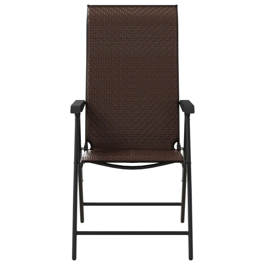 Sedie Pieghevoli da Giardino 8 pz Marroni in Polyrattan 3270611