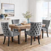 SEDIA Imbottita 50 cm Velluto Grigio con gambe in legno massello