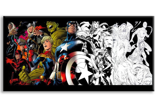 SUPEREROI LEGACY Quadro stampa su tela e montata su telaio in legno Misura: 100x50 cm