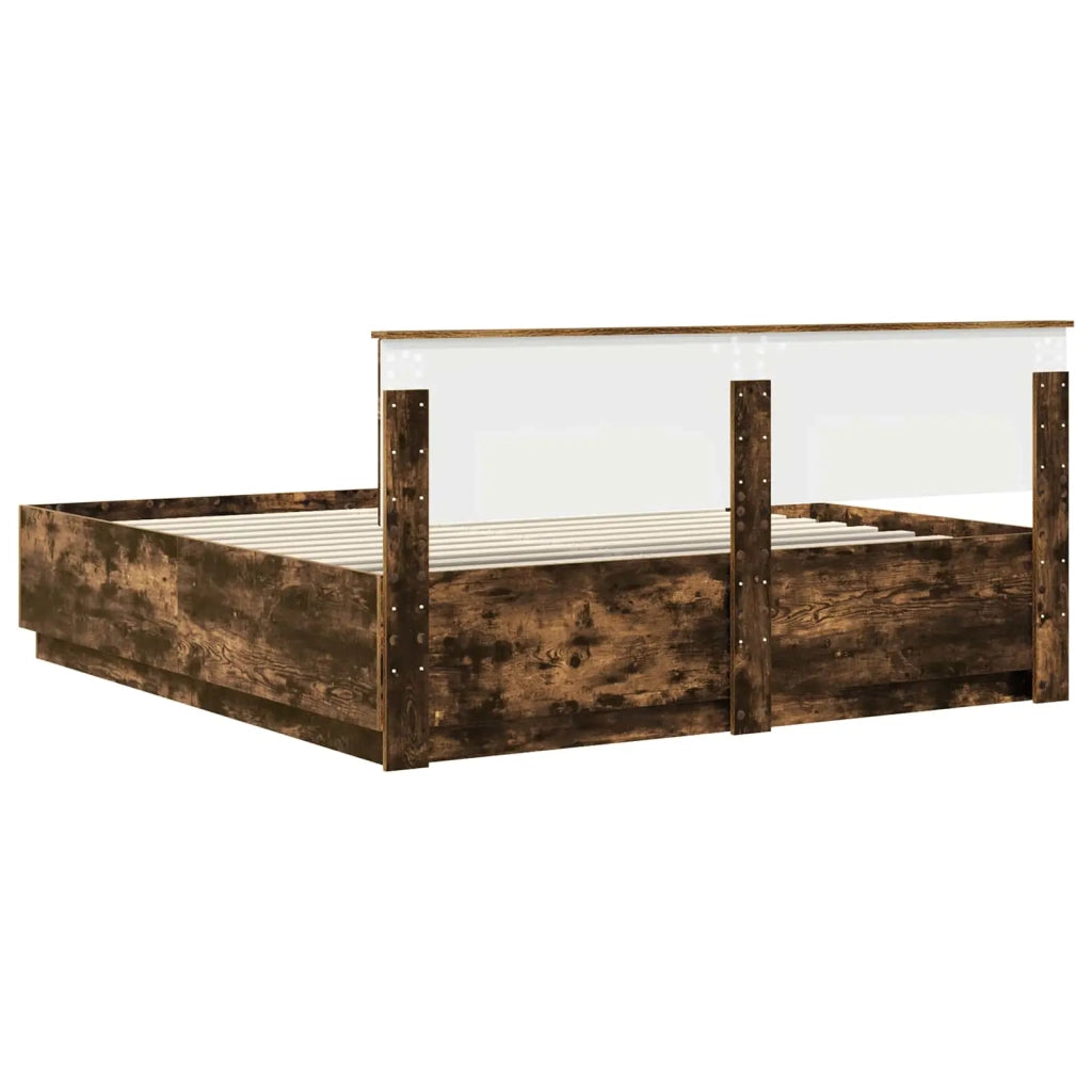 Struttura del letto Rovere fumé 200 x 200 cm Legno multistrato 3408044
