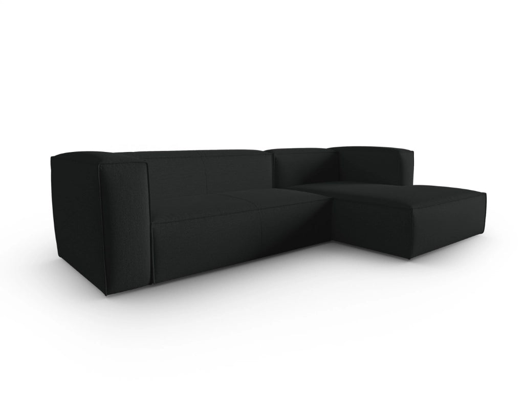 Cosmopolitan Design - Divano angolare destro "Mackay" 4 posti in velluto strutturato antracite 