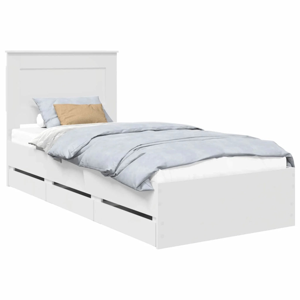 Struttura del letto Bianco 100 x 200 cm Legno Ingegnerizzato