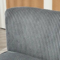 Divano a Due Posti Imbottito in Legno, Tessuto Effetto Velluto, Schiuma, 117 x 56,5 x 77 cm, Grigio