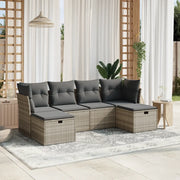 Set Divano da Giardino 6pz con Cuscini Grigio Chiaro Polyrattan 3263238