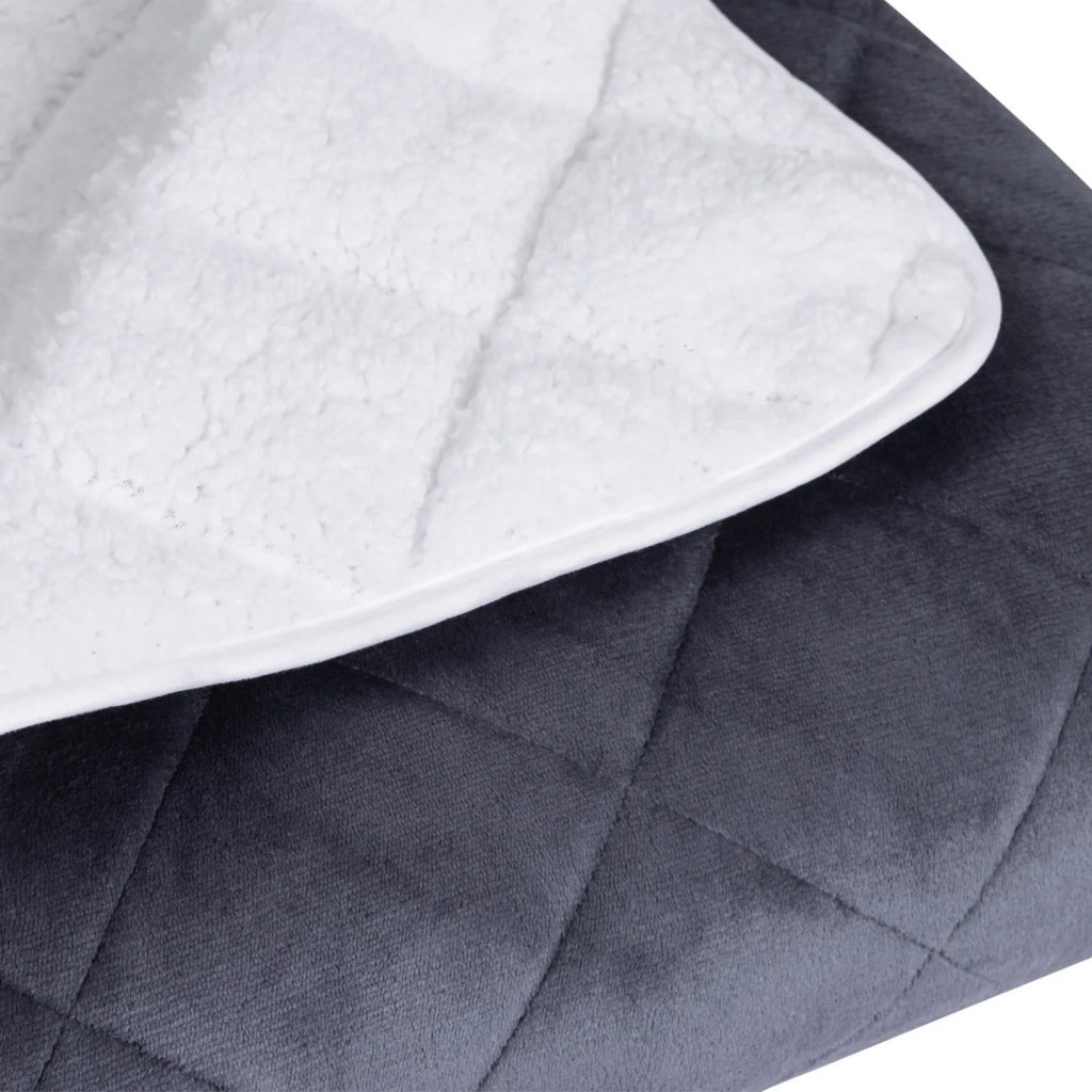 IDMarket - Coperta pesata 150x200 CM CELESTE biface grigio polare e bianco 7 kg