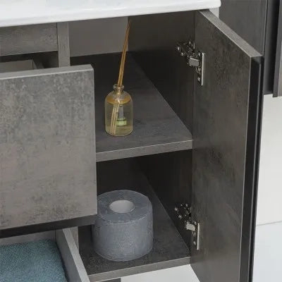 Mobile bagno sospeso da 110 cm effetto pietra Oxid