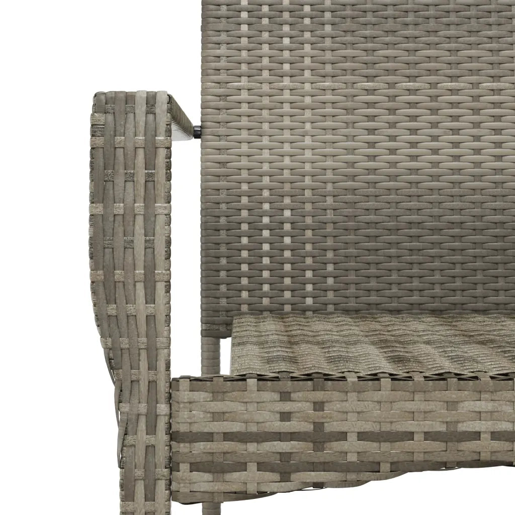Set da Pranzo Giardino 5pz | Set Salotto da Giardino Nero e Grigio con Cuscini Polyrattan