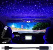 Proiettore stellare USB, lampada da notte portatile regolabile romantica per decorazione di auto, soffitti, camere da letto (blu viola)
