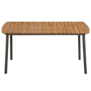 Tavolo da Giardino 150x90x72cm in Massello di Acacia e Acciaio 44234