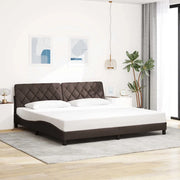 Giroletto senza Materasso Marrone Scuro 200x200 cm in Tessuto