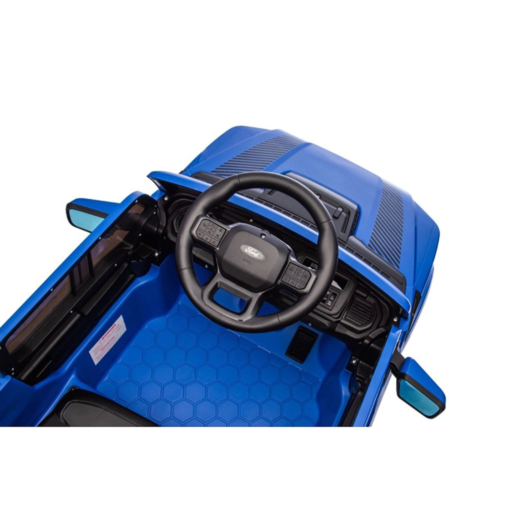 Macchina Elettrica per Bambini Ford Raptor 12V con Telecomando Bluetooth Luci LED e Tappetini Inclusi Blu