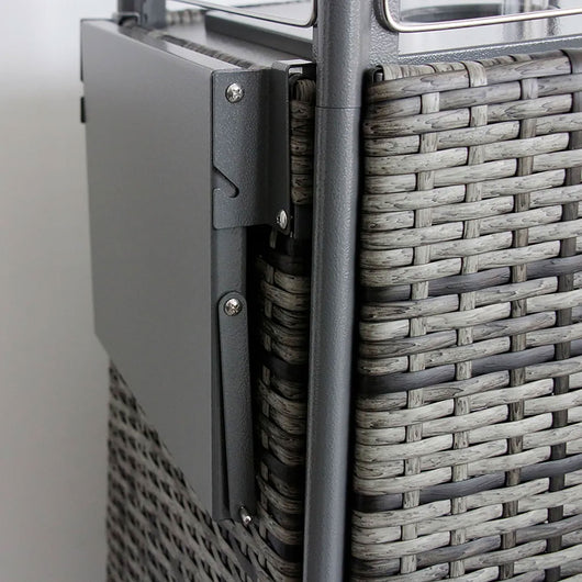 Tavolo Accessorio per Stufa a Fungo Pyramid 29,5x25 cm in Acciaio Grigio Rattan