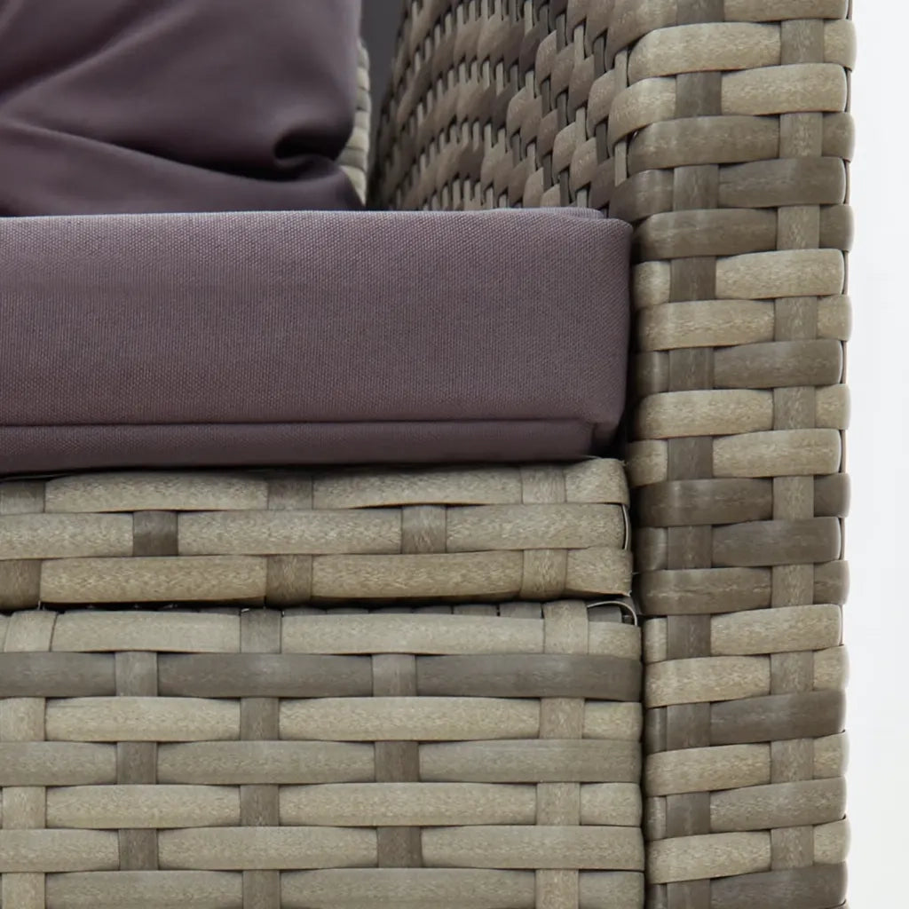 Set Divani da Giardino 2 pz con Cuscini in Polyrattan Grigio cod mxl 40759