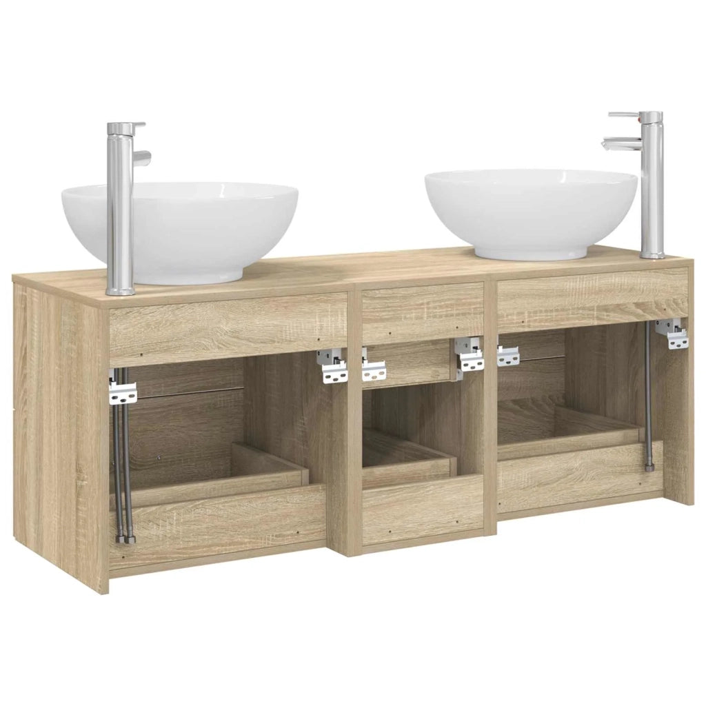 Set di mobili per il bagno 3 pz Rovere Sonoma 3405909