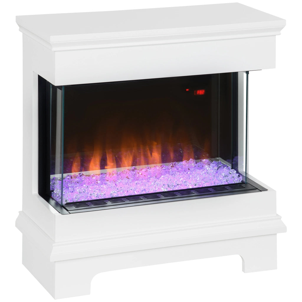 Caminetto Elettrico con Timer 12h e 10 Colori ¨C Xylo ¨C 61x28x66.5 cm Bianco