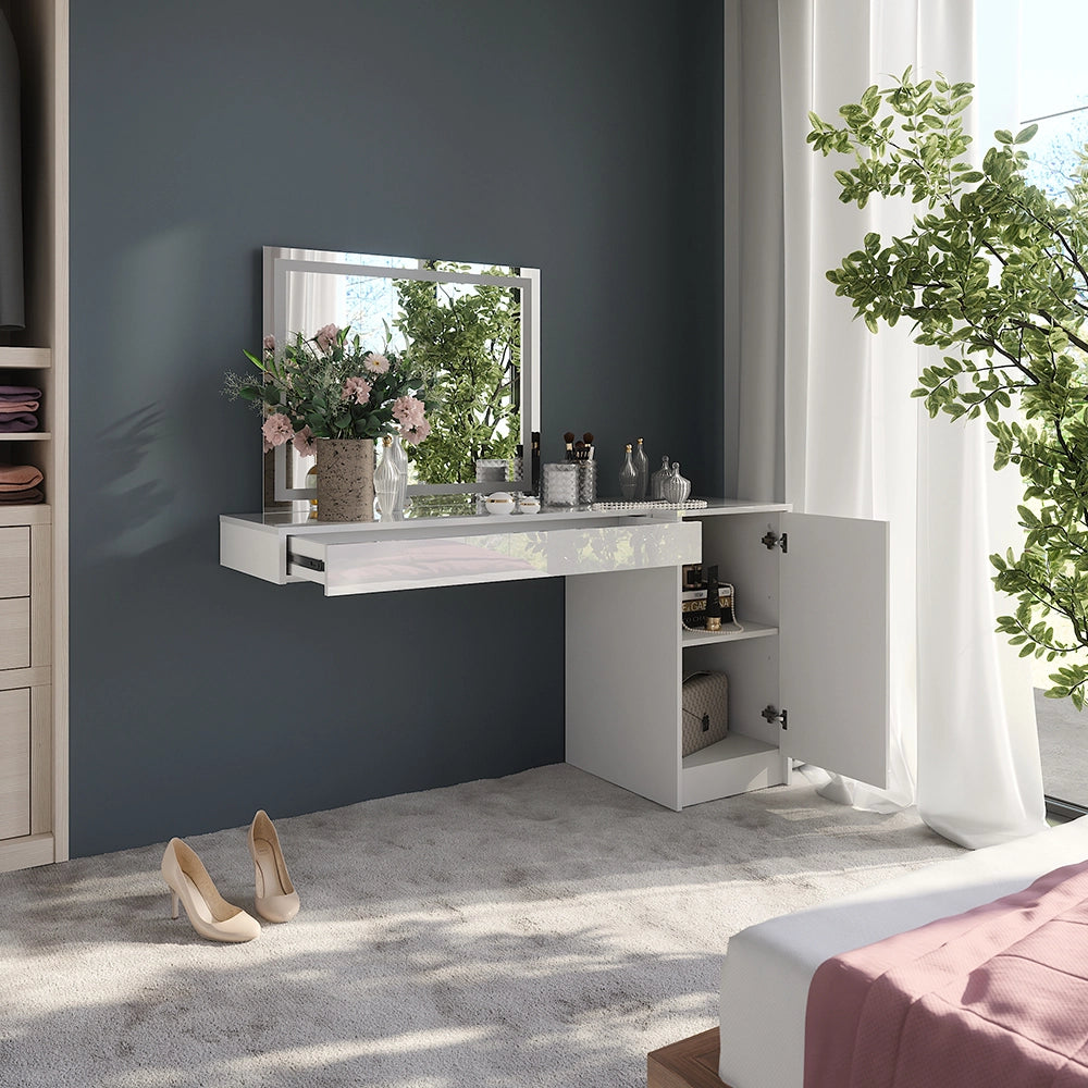 Vicco Tavolo da toeletta Bianco 100 cm 4 parti