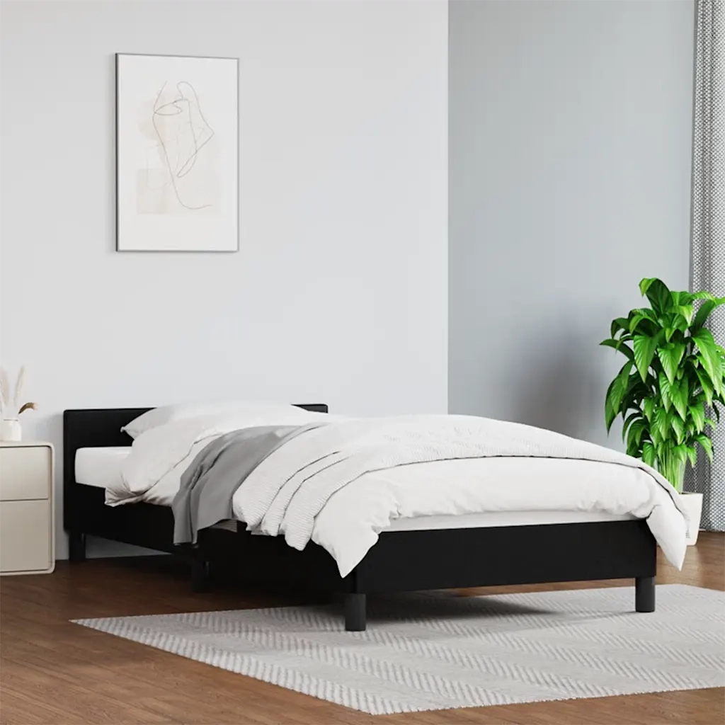 Giroletto con Testiera senza Materasso Nero 100x200 cm 347483
