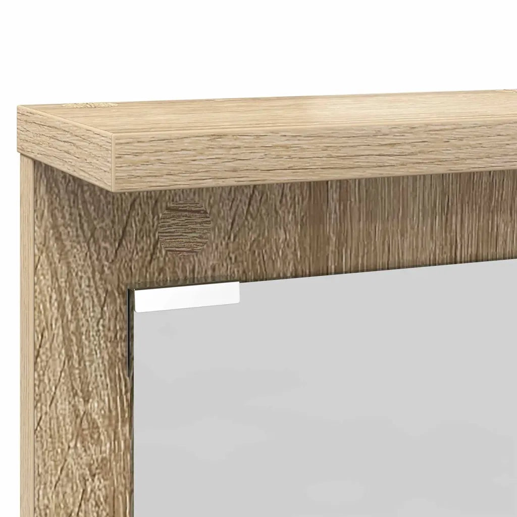 Appendiabiti a muro con specchio rovere sonoma 84 x 10 x 80 cm CFW4134538