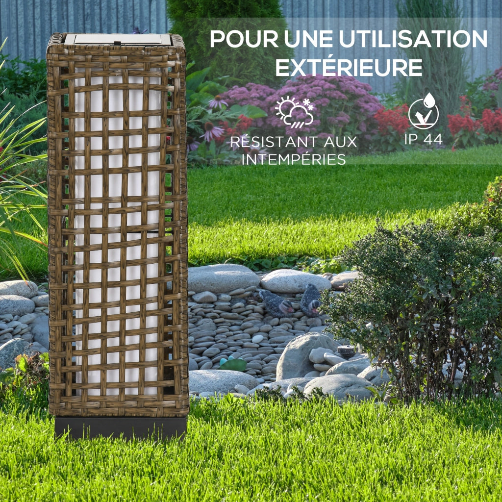 Lampada da giardino solare in resina ¨C zephmum ¨C grigio 15.5x15.5x46 cm