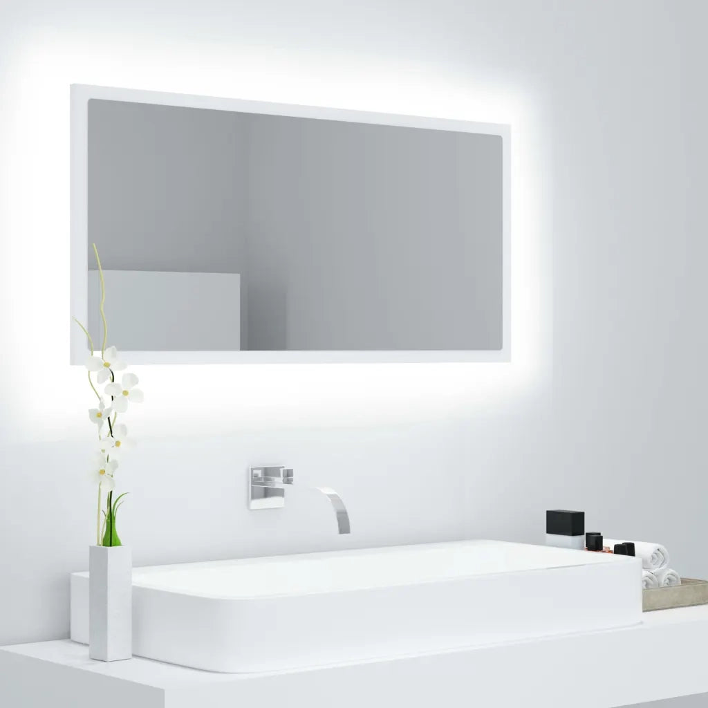 Specchio da Bagno con LED Bianco 90x8,5x37 cm in Acrilico cod mxl 78065