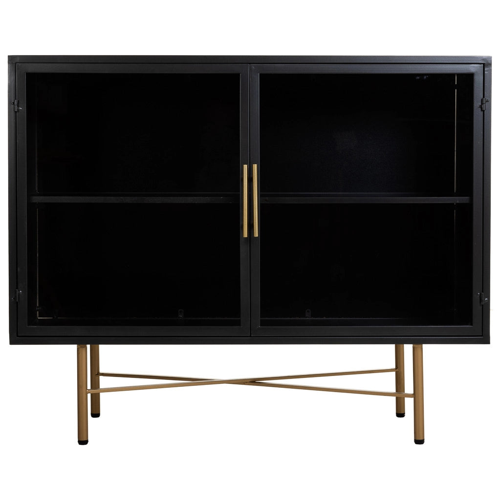 Credenza in legno e metallo bianco 100x35x80h