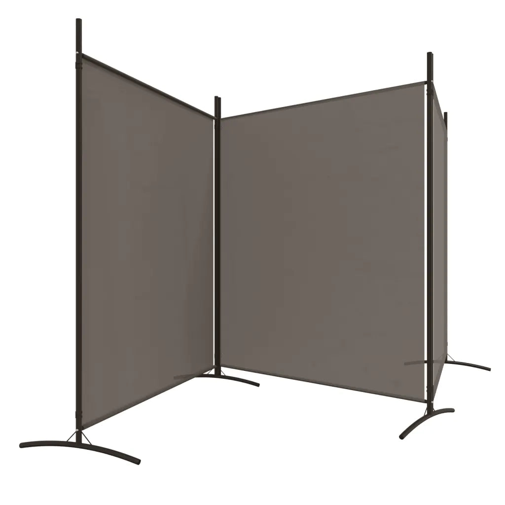 Divisorio a 3 Pannelli Antracite 525x180 cm in Tessuto 350280