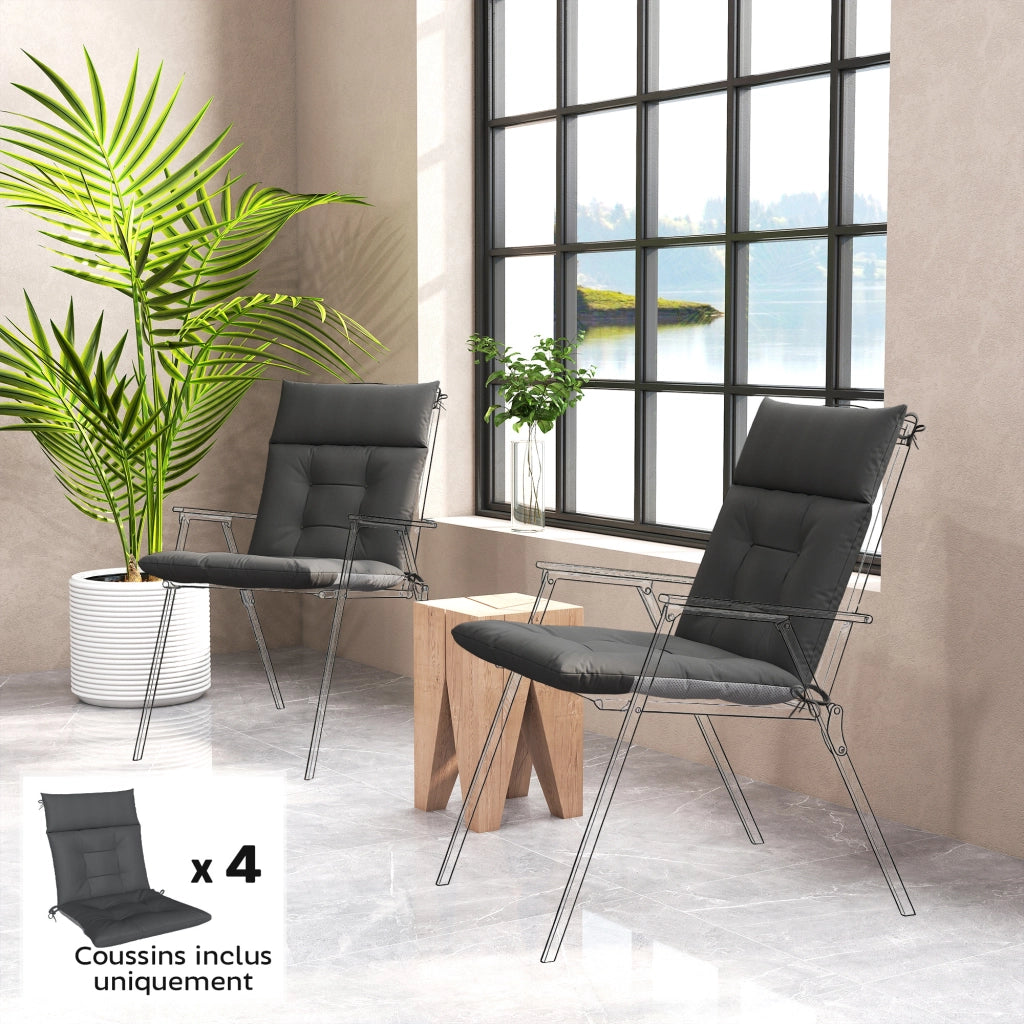Cuscini per sedie da giardino ¨C zephmum ¨C Grigio Scuro 112x53cm