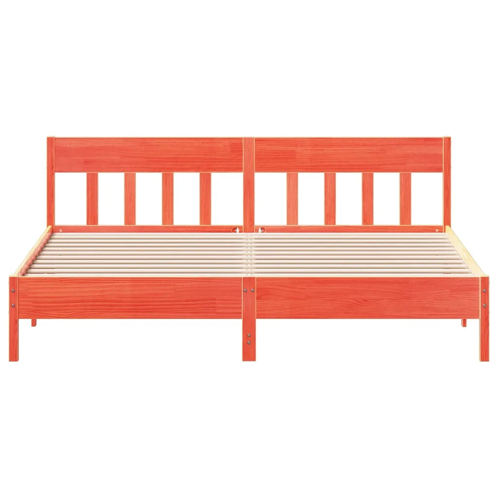 Giroletto senza Materasso Marrone Cera 200x200 cm Legno di Pino 3216202