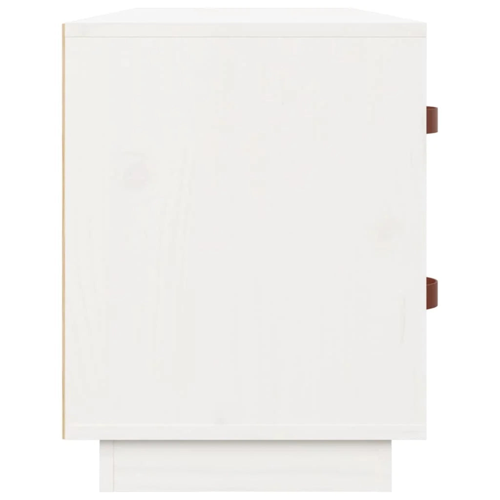 Panca portascarpe/stivali cassettiera scaffale mobiletto portaoggetti per ingresso 100 x 34 x 45 cm legno di pino massello bianco 02_0022875