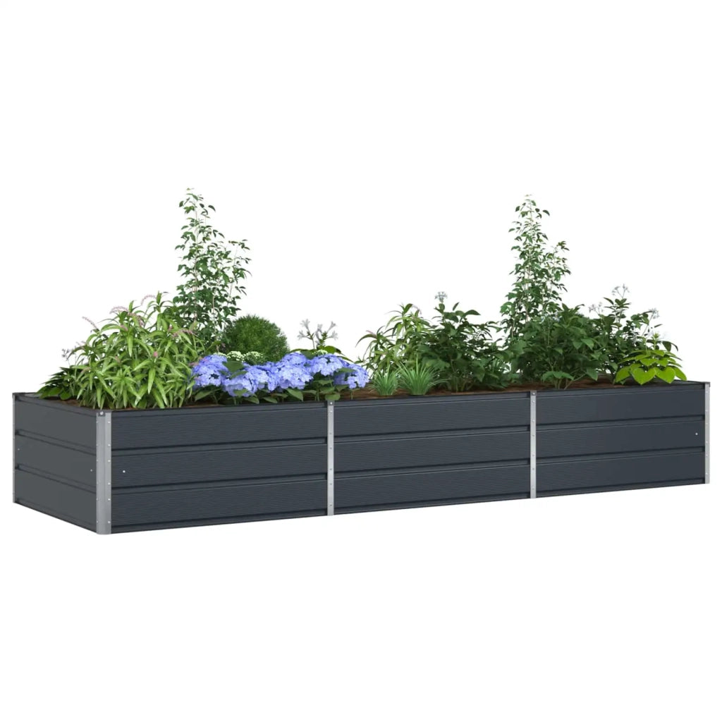 Fioriera Antracite 290 x 100 x 45 cm Acciaio zincato
