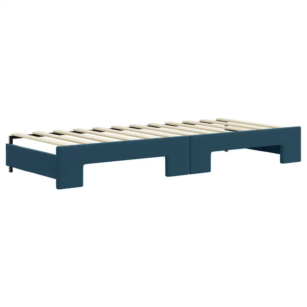 Divano Letto Estraibile con Materassi Blu 80x200 cm Velluto 3196707