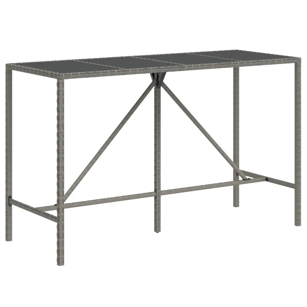 Set Bar da Giardino 7 pz con Cuscini in Polyrattan Grigio 3261474