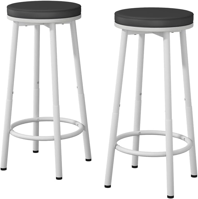 Set di 2 sgabelli da bar Edmonton, Bianco, 31.5 x 64 cm 2 parti, regolabile in altezza con poggiapiedi per posizioni di seduta flessibili