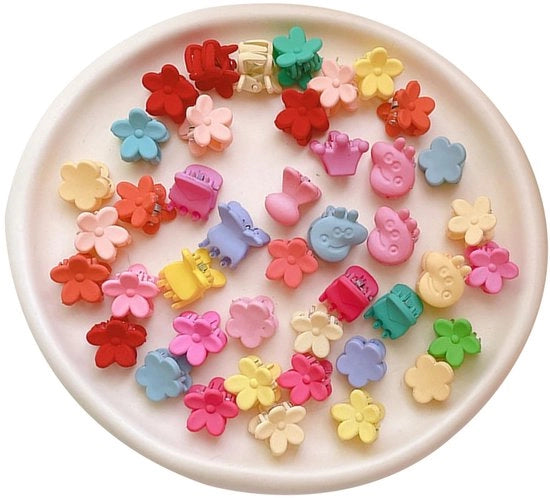 Mini Spazzola per Capelli Antiscivolo - 50 pezzi - Sostenibile - Leggero - Accessori per Capelli per Ragazze - Multicolore