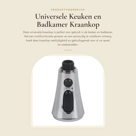 Sproeikop Universale Multifunzionale per Risciacquo Acqua - Roto Raccordo Acqua Cucina - Facile da Installare - Per Igiene Viso e Oculi - Materiale Messing/ABS - Rubinetto Cucina