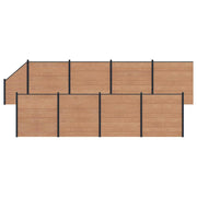 Pannello di Recinzione 9 pcs WPC e Alluminio Marrone 3429391