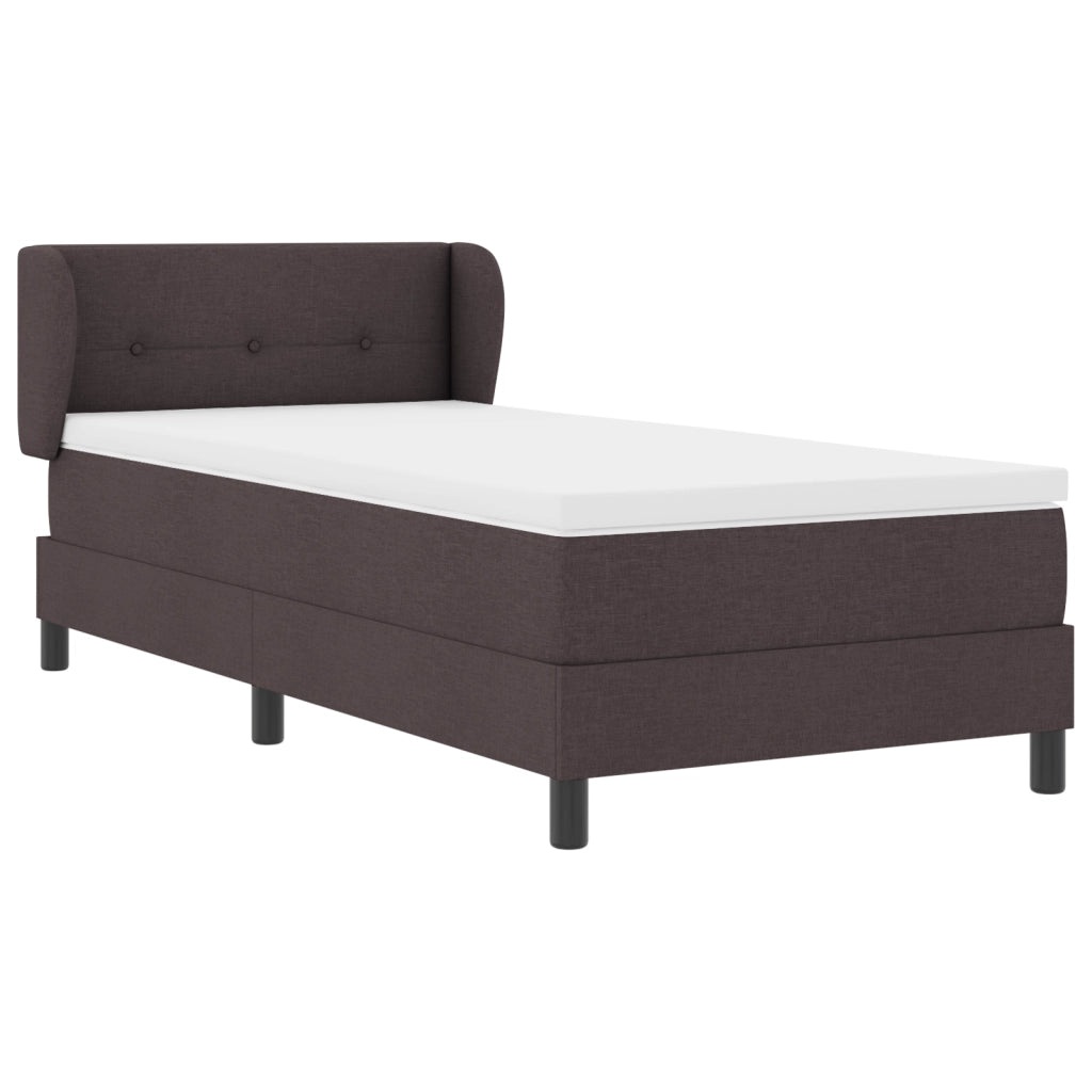 Letto con rete a doghe e materasso  Marrone Scuro 100x200 cm Tessuto