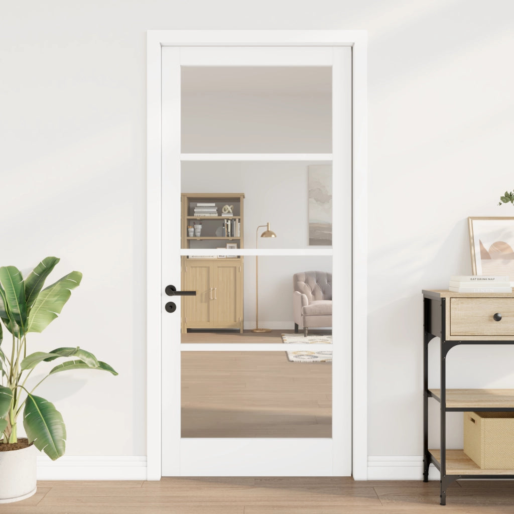 porta interna con vetro "ORKDAL" bianca 93x211x4 cm