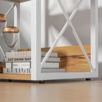 Mobiletto Scaffale per Soggiorno Cucina, Bagno 3 Ripiani Salvaspazio Legno 40x35x72.5cm